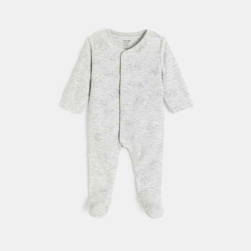 Strampler Samt Jacquard grau Kleinkind Junge