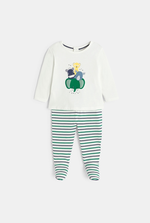 Pyjama animaux blanc bébé garçon