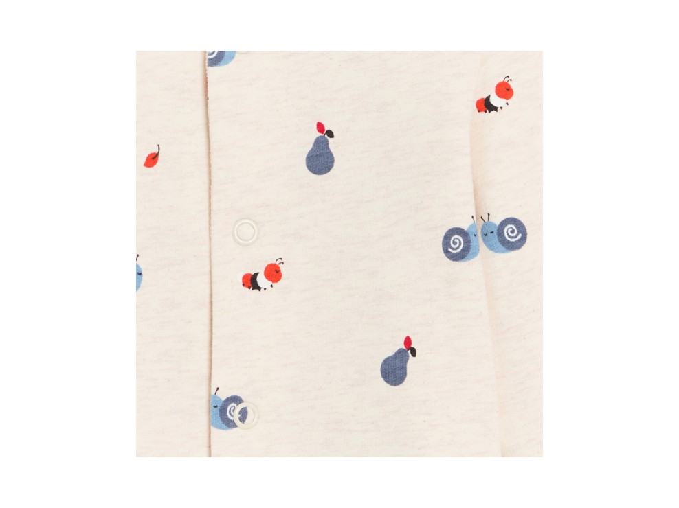 Beżowy pajacyk z nadrukiem niemowlę chłopiec 2