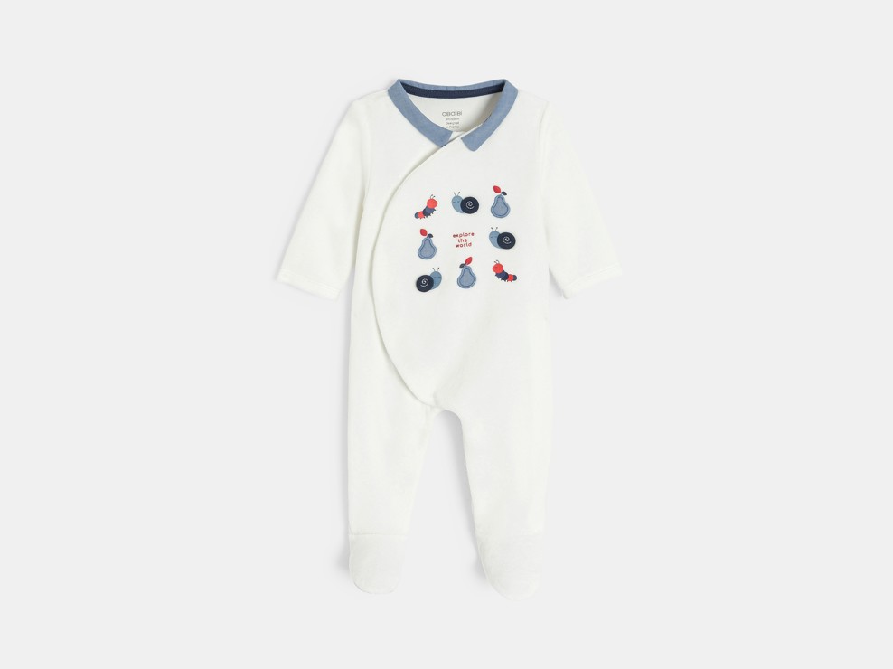 Dors-bien velours blanc bébé garçon 1