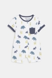 Combi courte animaux bleu bébé garçon