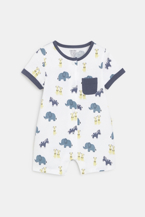 Combi courte animaux bleu bébé garçon 1