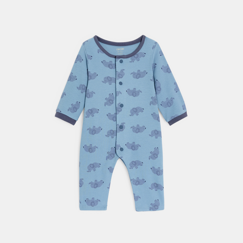 Strampler ohne Füße Elefant blau Kleinkind Junge