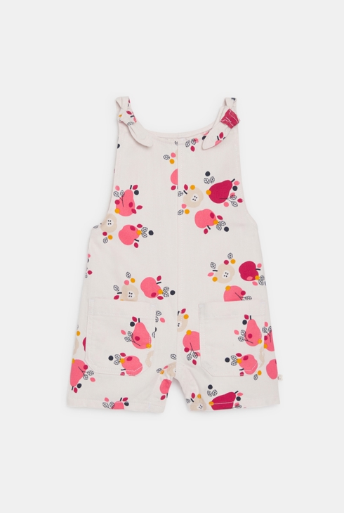 Salopette courte fruits rose bébé fille 1