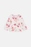 Gilet molleton léger fruits rose bébé fille