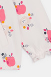 Cardigan rosa con frutti in tessuto felpato leggero per neonata 2