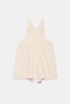 Robe salopette twill rose clair bébé fille