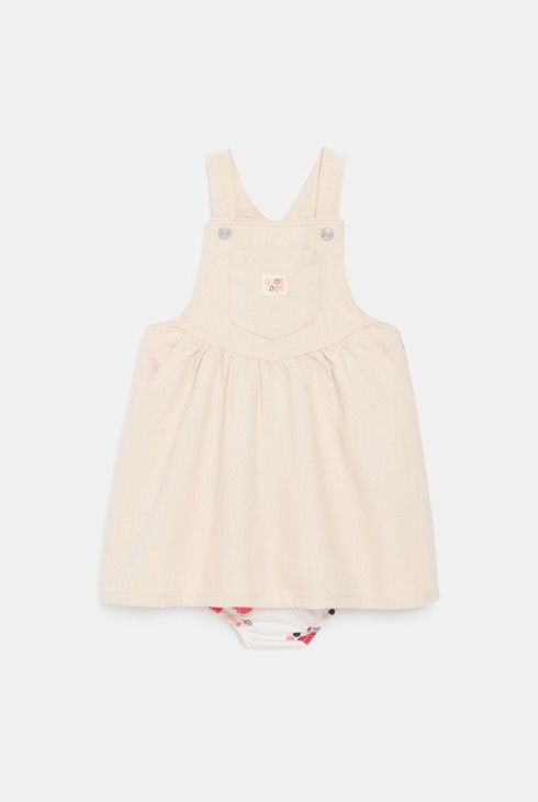 Vestit de peto sarja rosa clar bebè nena 2