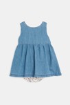 Robe sans manches denim bleu bébé fille