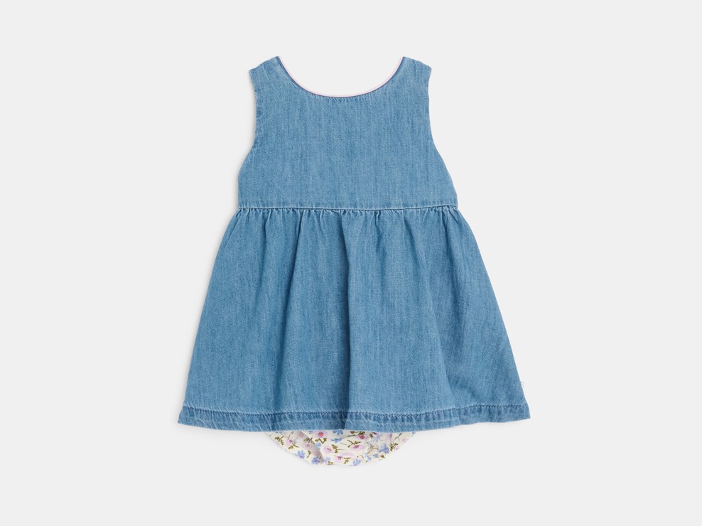 Ärmelloses Jeanskleid blau Kleinkind Mädchen 1