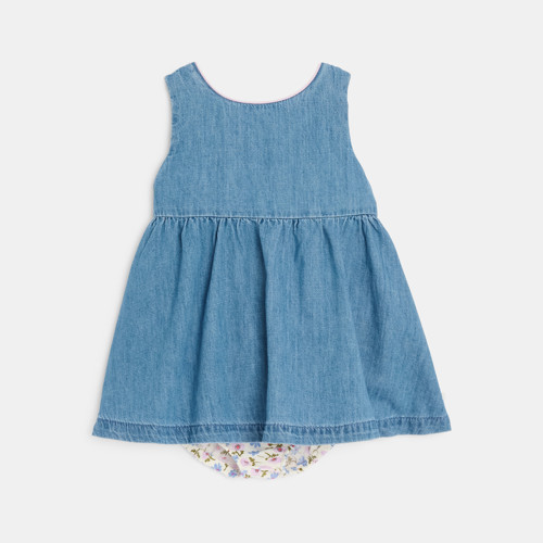 Robe Sans Manches Denim Bleu Bébé Fille - Triple Stone - 12M - OBAIBI