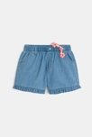 Short tencel bas volanté bleu bébé fille
