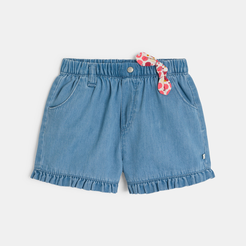 Shorts Lyocell Volants blau Kleinkind Mädchen
