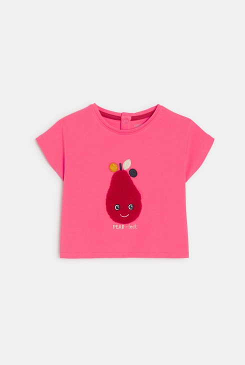 T-shirt sensoriel poire rose bébé fille 1
