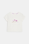 T-shirt sensoriel fleurs blanc bébé fille