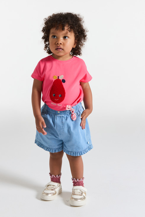 T-shirt sensoriel poire rose bébé fille 1