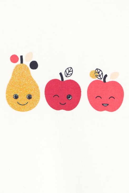 T-shirt à volants fruits blanc bébé fille