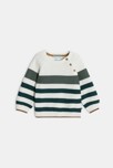 Pull maille tricot rayé vert bébé garçon