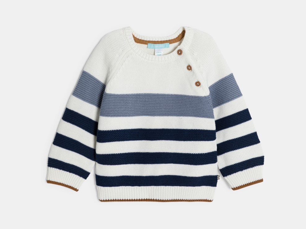 Jersey punto a rayas azul bebé niño 1