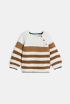 Pull maille tricot rayé marron bébé garçon