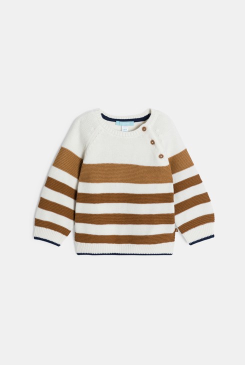 Strickpullover gestreift braun Kleinkind Junge 2