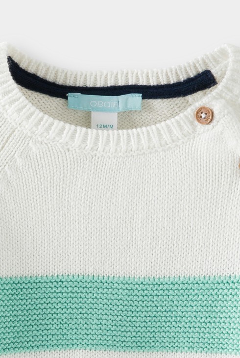 Strickpullover gestreift grün Kleinkind Junge 2