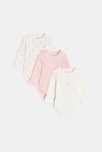 Body col us cerise blanc bébé fille (lot de 3)