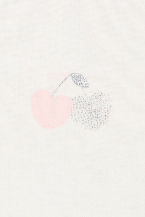 Bijeli bodi s američkim ovratnikom i motivom trešnje za djevojčice (komplet od 3 komada) 2