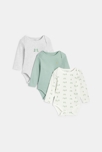 Body col US manches longues canard vert bébé garçon