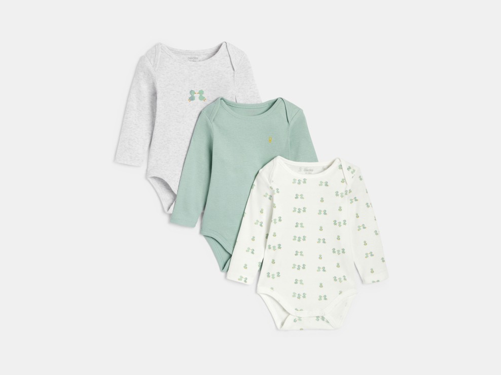 Body col US manches longues canard vert bébé garçon 1