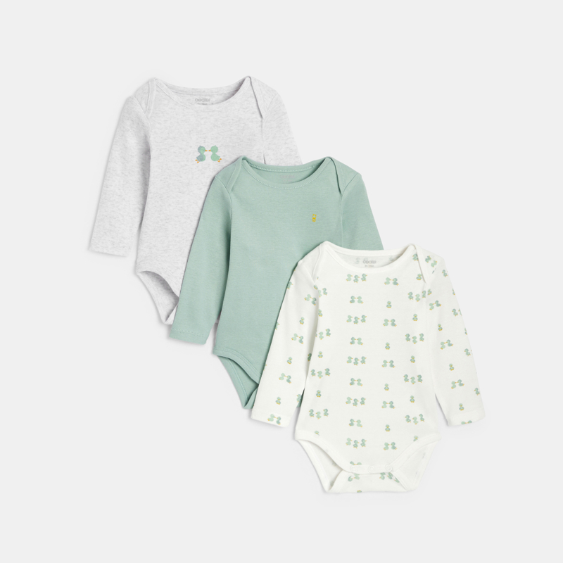 Langarm-Body mit amerikanischem Kragen entengrün Kleinkind Mädchen