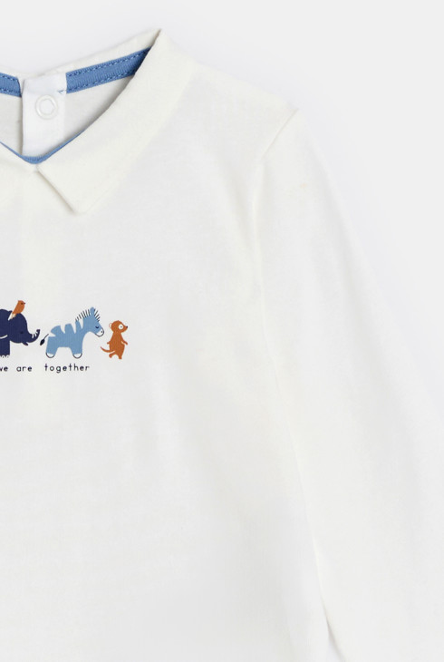 Plavi bodi dugih rukava s motivima životinja za dječake 2