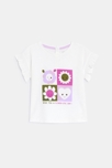 T-shirt ludique fleurs mauve bébé fille