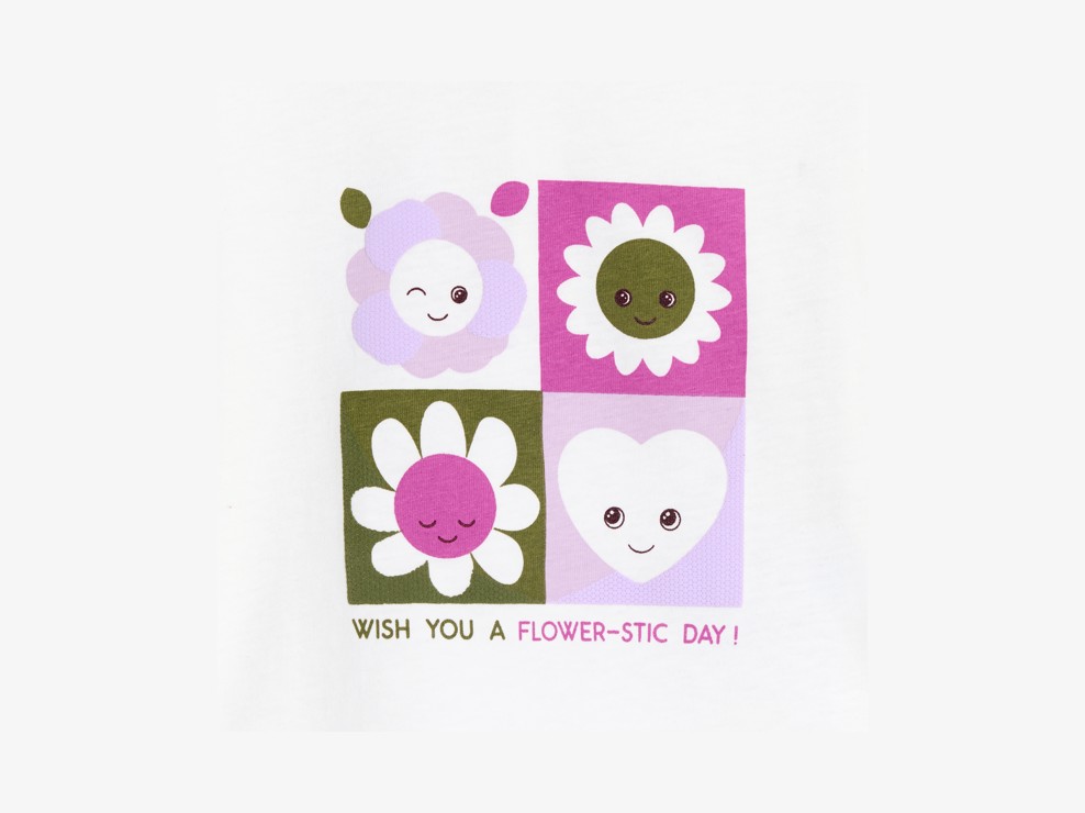 Divertida camiseta flores malva bebé niña 2