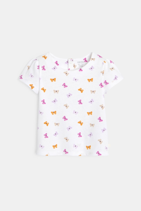 T-shirt papillons blanc bébé fille