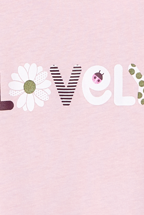 T-shirt à message rose pâle bébé fille
