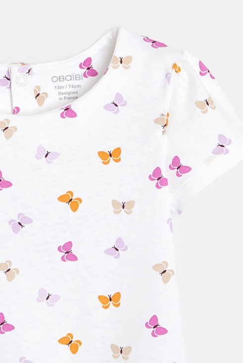 Weißes T-Shirt Schmetterlinge Kleinkind Mädchen 2