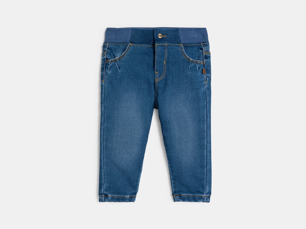 Jegging stretch bleu denim bébé fille 1