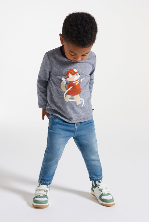 Baby girl's light blue denim stretch jeggings 1