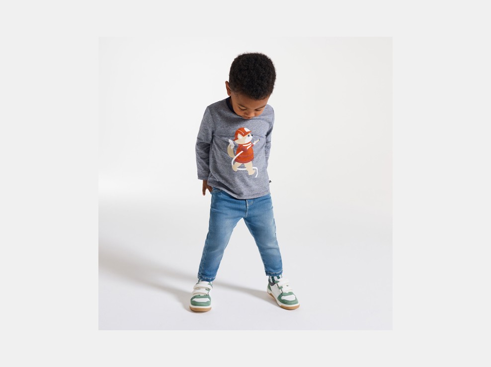 Jegging stretch bleu clair denim bébé fille 1