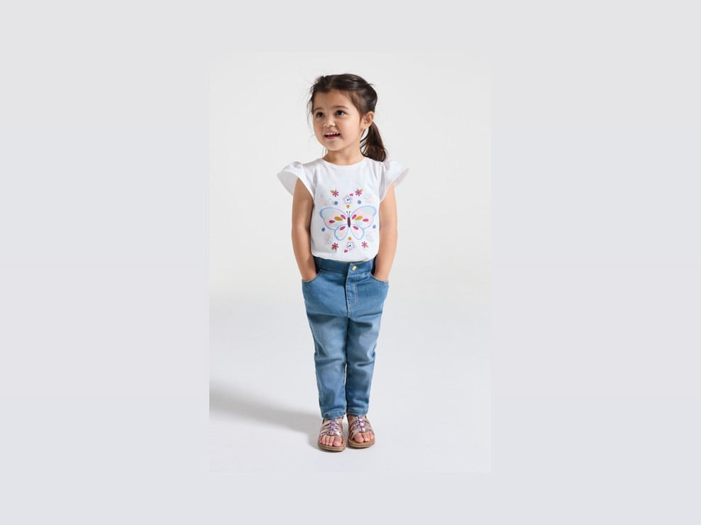 Jegging stretch bleu clair denim bébé fille 1