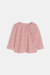 Blouse fleurs et fruits rouge bébé fille