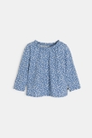 Blouse fleurs et fruits bleu bébé fille