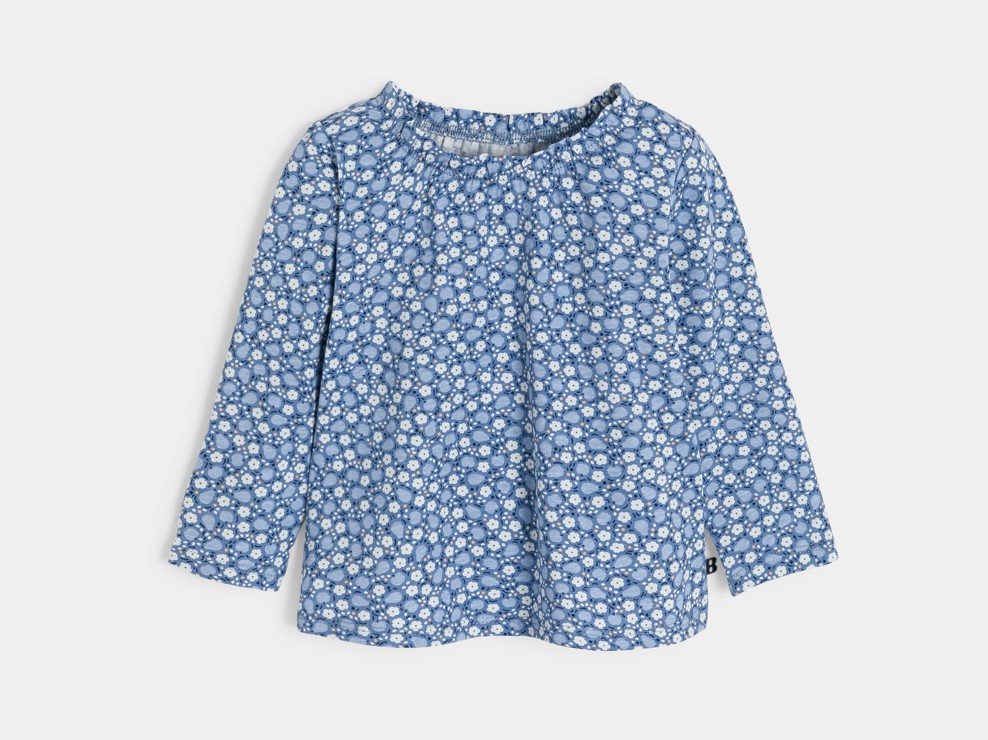 Bluse Blumen und Früchte blau Kleinkind Mädchen 1