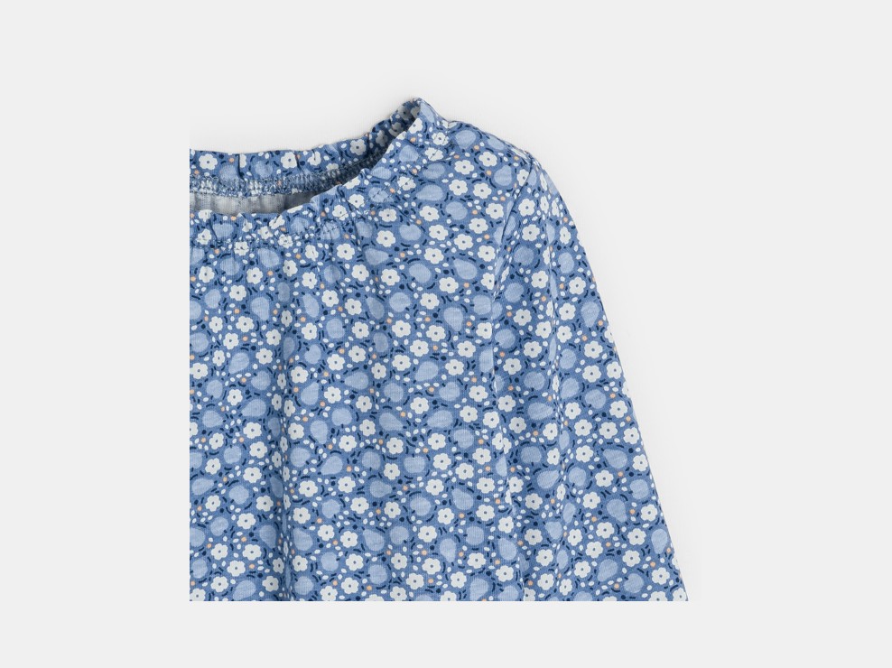 Bluse Blumen und Früchte blau Kleinkind Mädchen 2