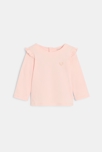Top manches longues à volants rose bébé fille