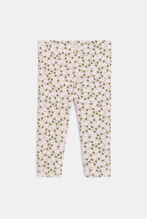Legging fleuri mauve bébé fille 1