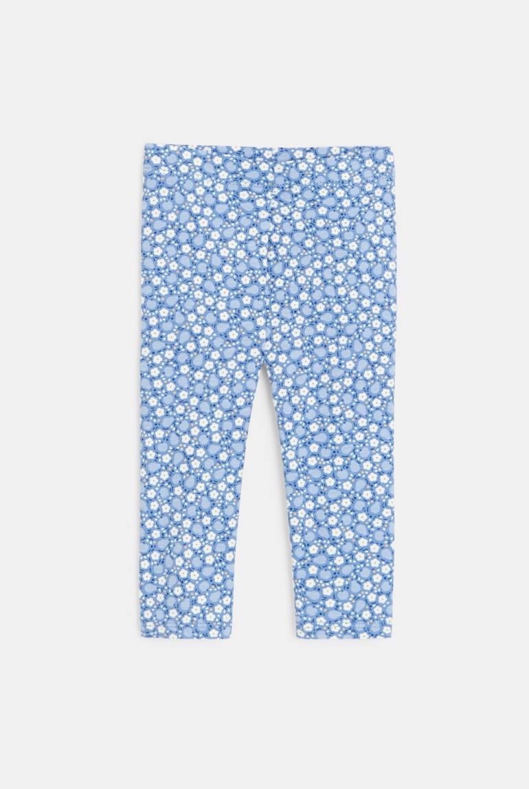 Legging fleuri bleu bébé fille 1