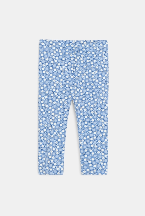 Legging fleuri bleu bébé fille 1
