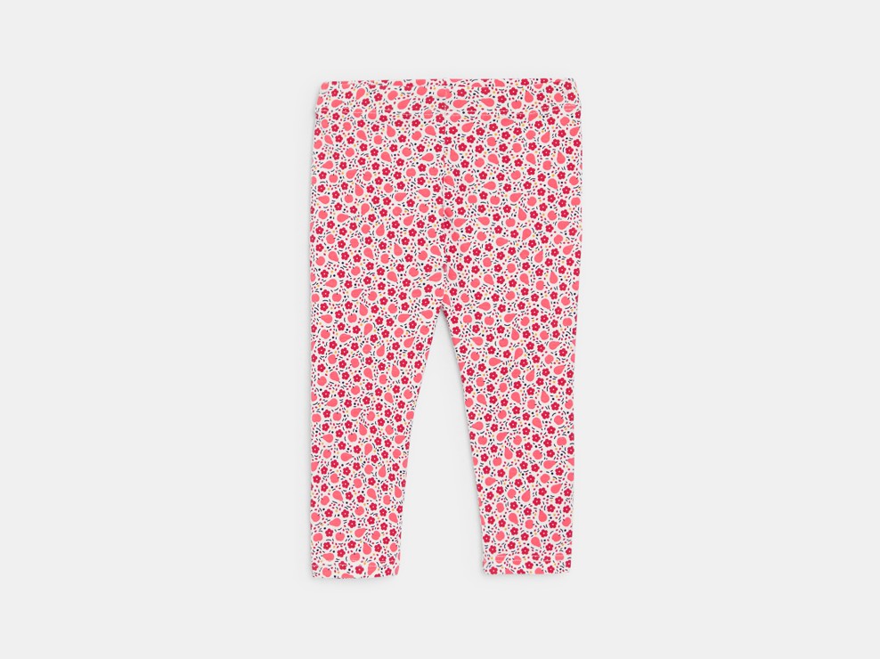Leggings rosa con stampa floreale per neonata 1